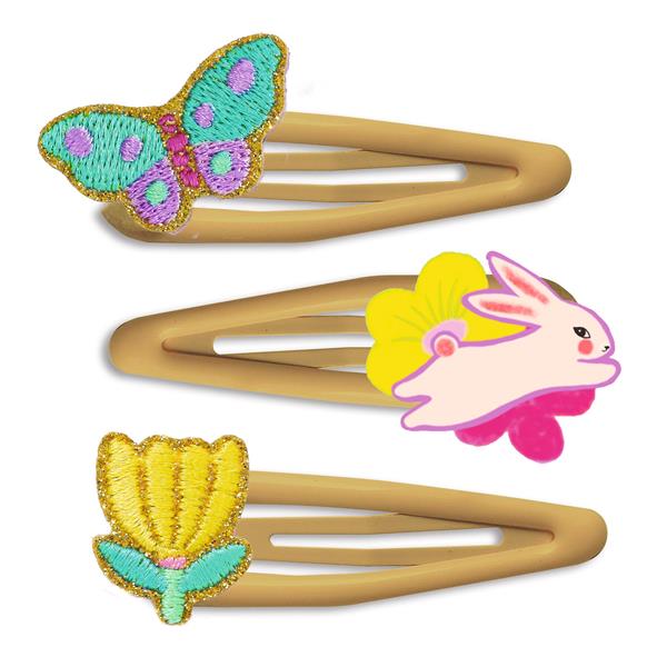 Image Plume / Barrettes Pensée x3