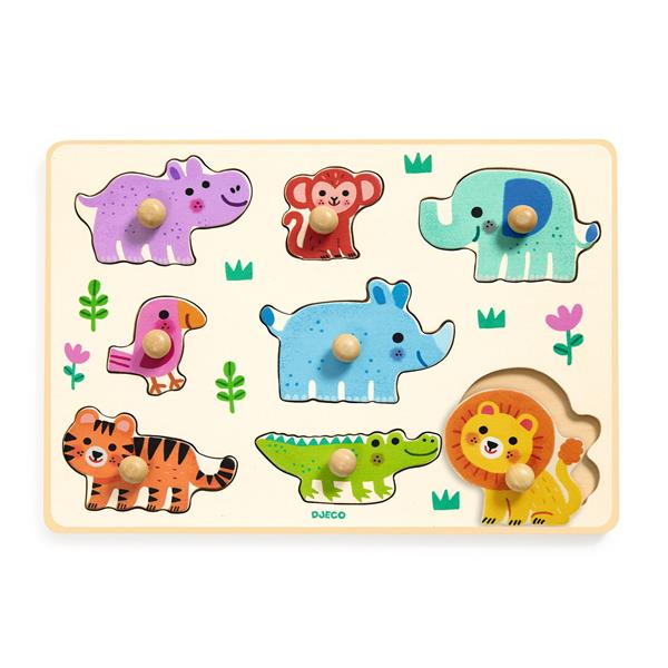 Image Wooden puzzle / Hippo'n'Co / 8 pcs