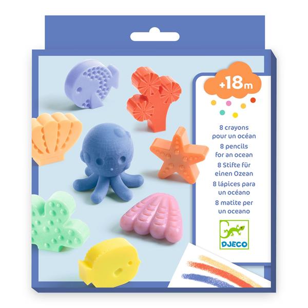 Image 8 crayons et un joyeux océan