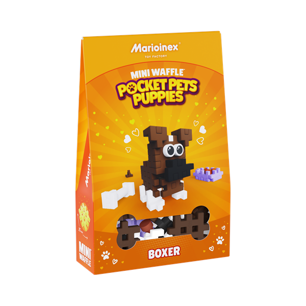 Image Mini Waffle - Pocket Puppies : Boxer 50 pcs (fr-en)