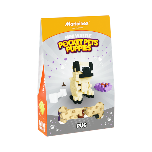 Image Mini Waffle - Pocket Puppies : Pug 42 pcs (fr-en)