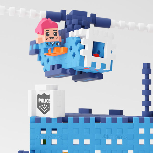 Mini Waffle City - Poste de police 280 pcs (fr-en)