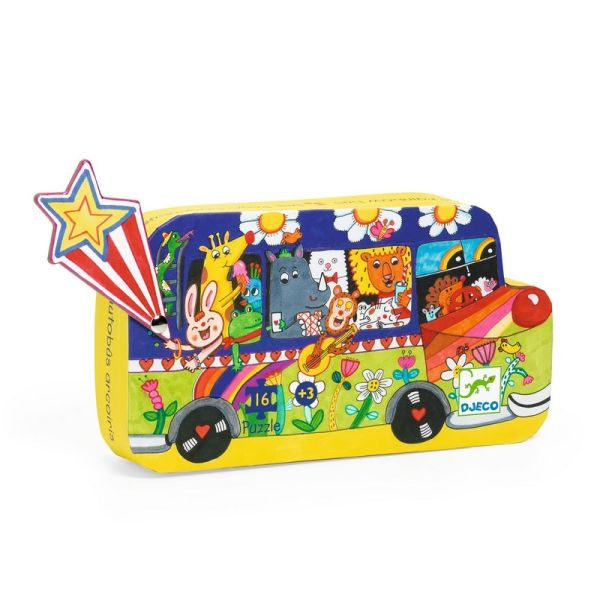 Image Puzzle silhouette /Le bus arc-en-ciel - 16 pcs*